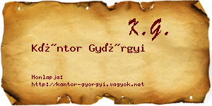 Kántor Györgyi névjegykártya